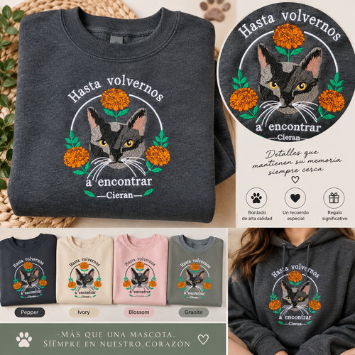 Custom Pet Embroidery Hoodie — Hasta volvernos a encontrar