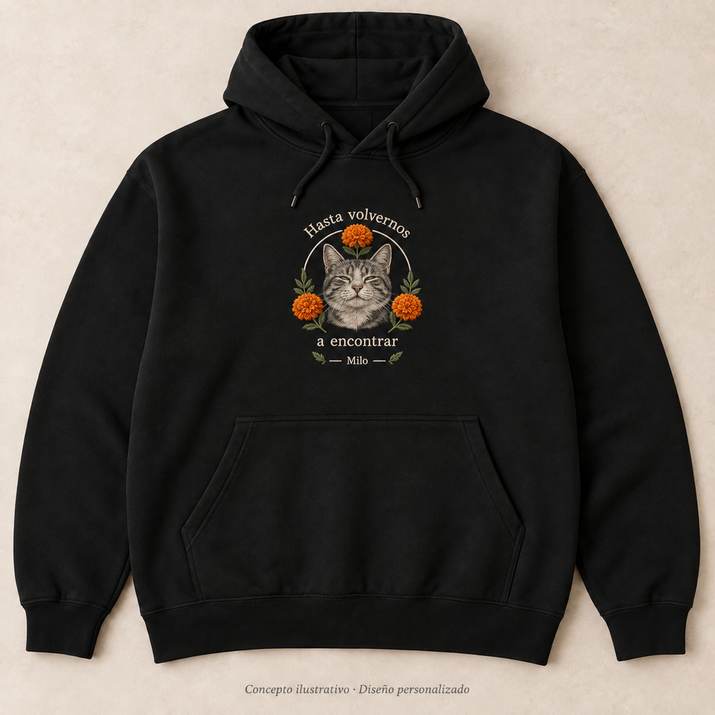 Sudadera con capucha y bordado de tu mascota — Hasta volvernos a encontrar